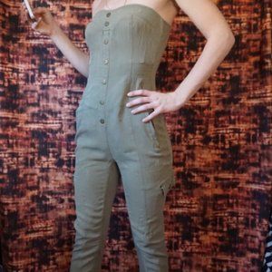 Bebe Sleeveless Utility Jumpsuit Size Medium